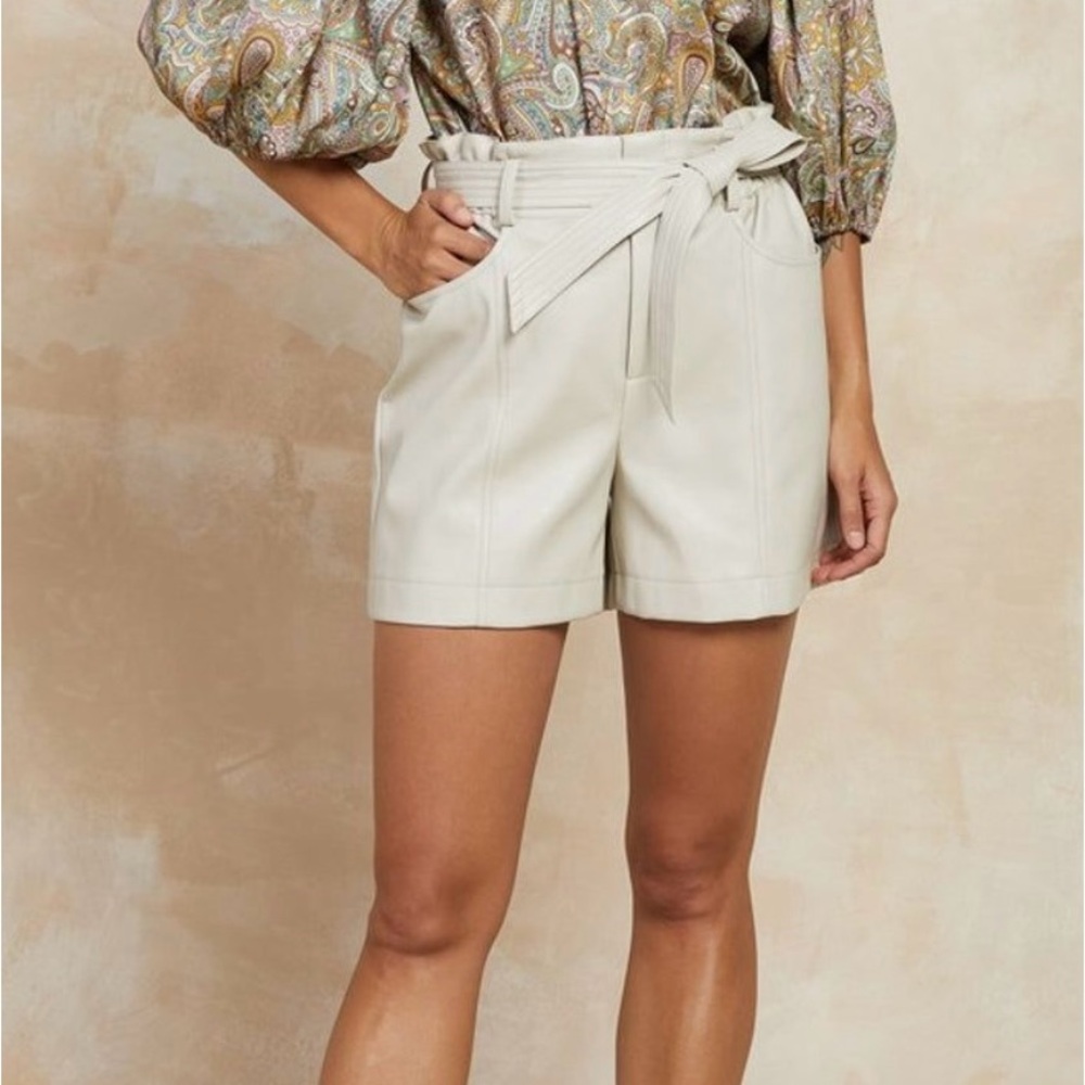 High Rise Leatherette Shorts